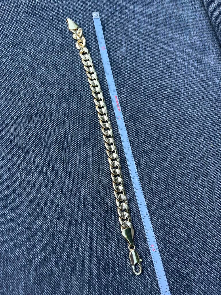 Goud vergulde heren armband - 20 cm, Ophalen of Verzenden, Zo goed als nieuw, Goud, Overige materialen