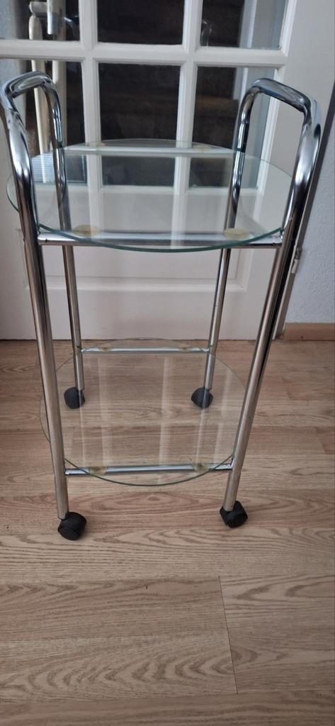 🌹Funcionel  trolly tafeltje v.b drank/planten ect. 🌹, 50 tot 100 cm, Rond, Ophalen of Verzenden, Zo goed als nieuw