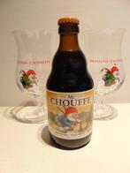 2 Chouffe glazen met een flesje Chouffe, Ophalen of Verzenden, Zo goed als nieuw, Glas of Glazen, Overige merken