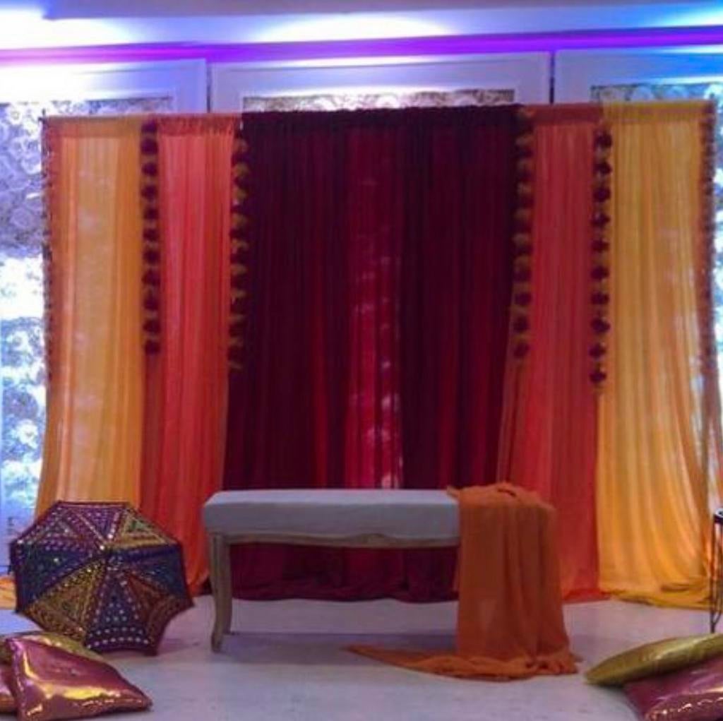 Henna Bruiloft Nikaah Backdrop Decoratie, Ophalen of Verzenden, Zo goed als nieuw, Geboorte of Huwelijk