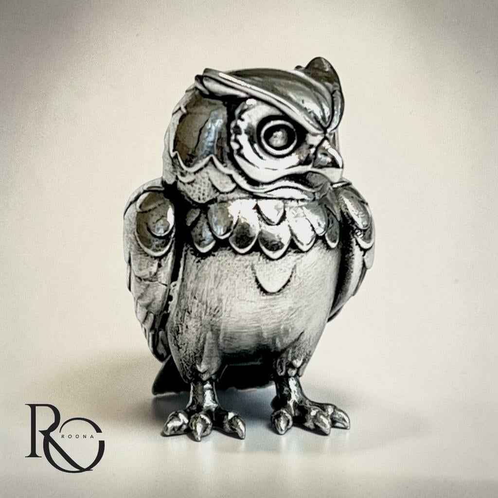 Zilveren miniatuur uil – 925 sterling zilver, Ophalen of Verzenden, Zilver