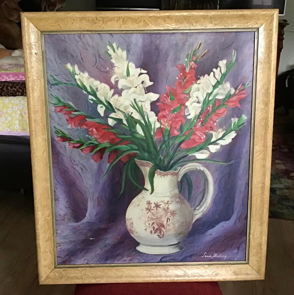 Schilderij gladiolen, Ophalen