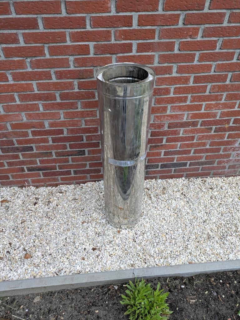 Kachelbuis RVS 260/200mm, 1 meter, gebruikt, Huis en Inrichting, Kachels, Ophalen, Gebruikt, Houtkachel, Inbouw