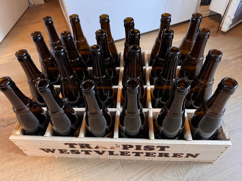 Westvleteren houten krat met 24 flesjes leeg, Ophalen, Zo goed als nieuw, Flesje(s), Overige merken