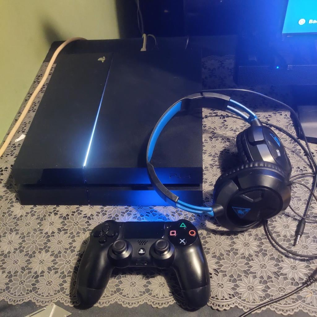 PlayStation 4 500gb + controller en headset, Ophalen of Verzenden, Met 1 controller, Original, 500 GB