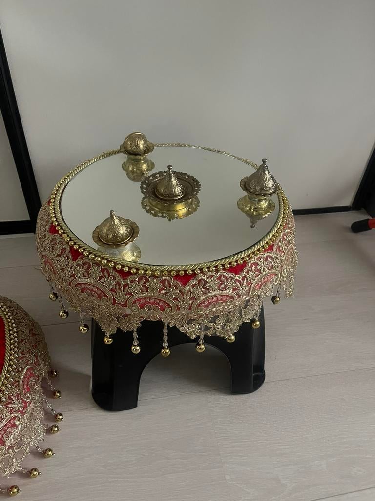 Henna mand en henna spiegel dienblad Kina, Ophalen of Verzenden, Zo goed als nieuw, Versiering