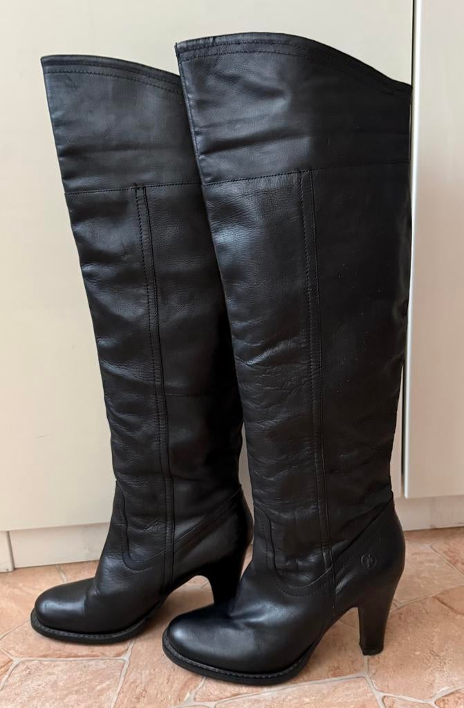 Zgan leren laarzen Bronx, Ophalen of Verzenden, Zo goed als nieuw, Zwart, Hoge laarzen