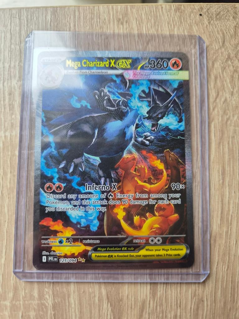 Mega charizard ex phatasmal flames, Ophalen of Verzenden, Nieuw, Losse kaart, Foil