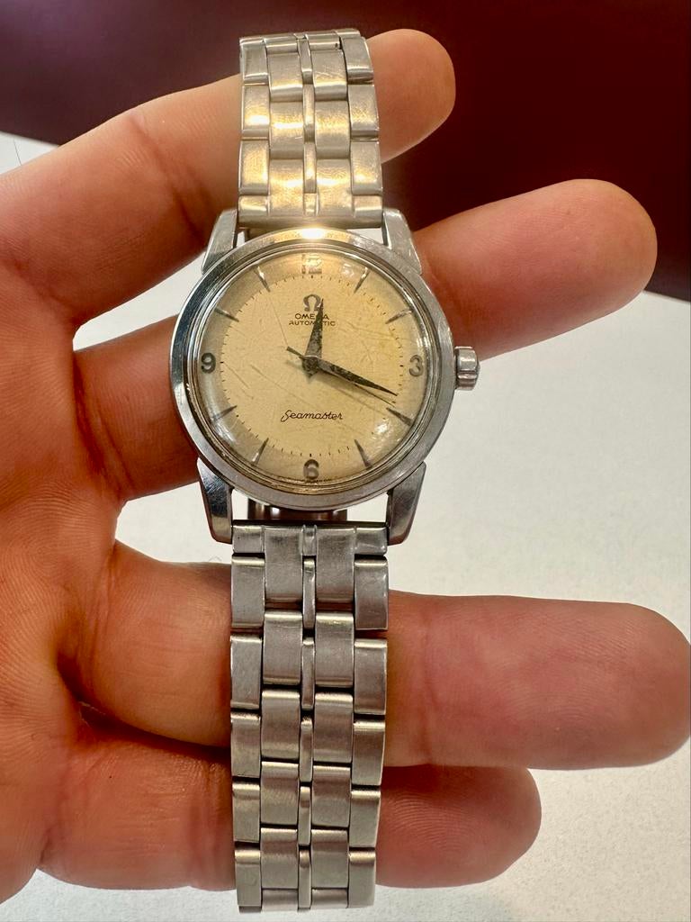 Omega Seamaster Automatic jaren 50, Staal, Met bandje, Polshorloge, 1930 tot 1960