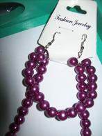 Ketting Donker Rood Mooi model rek Armband / Oorbellen, Verzenden, Nieuw, Rood, Overige materialen