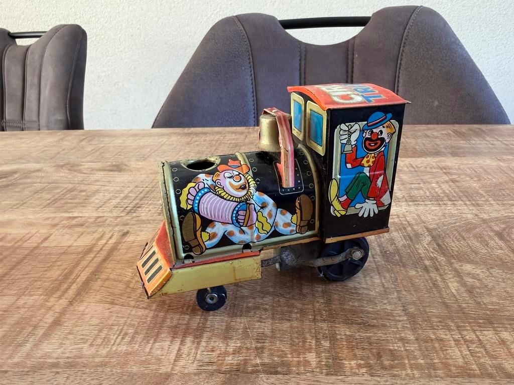 Vintage jaren 60 circus loco trein locomotief tin toy trein, Ophalen of Verzenden