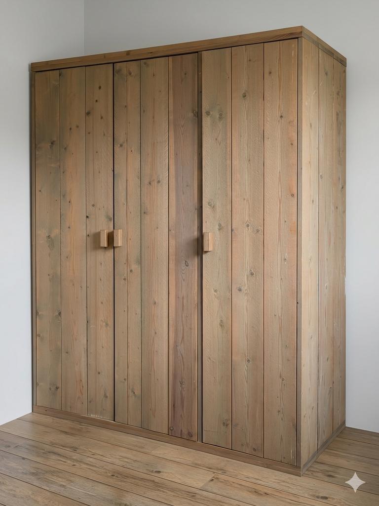 Nette kast steigerhout legplanken, Ophalen, Zo goed als nieuw