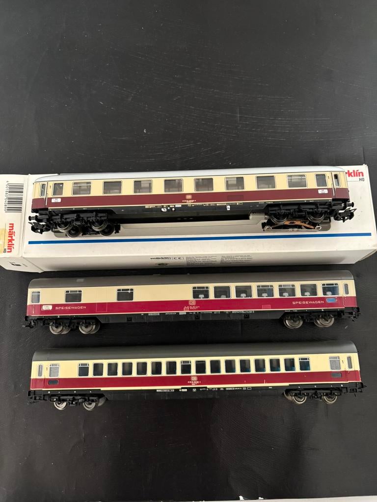 3 marklin TEE rijtuigen 1 met verlichting, Wisselstroom, Wagon, Ophalen of Verzenden, Zo goed als nieuw