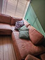 Cognac Bruine Leren Hoekbank, Huis en Inrichting, Banken | Bankstellen, Ophalen, 250 tot 300 cm, Gebruikt, 100 tot 125 cm