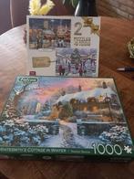 2 Winter Puzzels 1000 stukjes & Falcon Whitesmith's Cottage, Ophalen of Verzenden, 500 t/m 1500 stukjes, Zo goed als nieuw, Legpuzzel