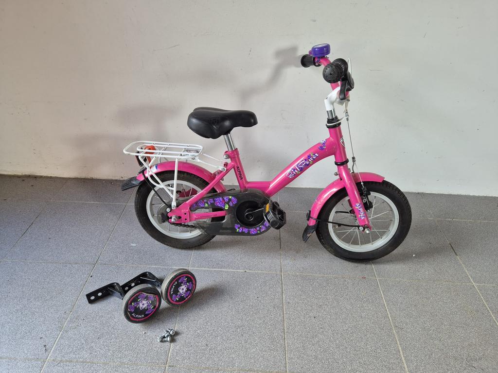 Alpina meisjesfiets 12 inch, Fietsen en Brommers, Fietsen | Kinderfietsjes, Ophalen, Gebruikt, Minder dan 16 inch, Zijwieltjes