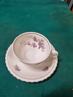 kop en schotel met bloemen decor theekop, Ophalen of Verzenden
