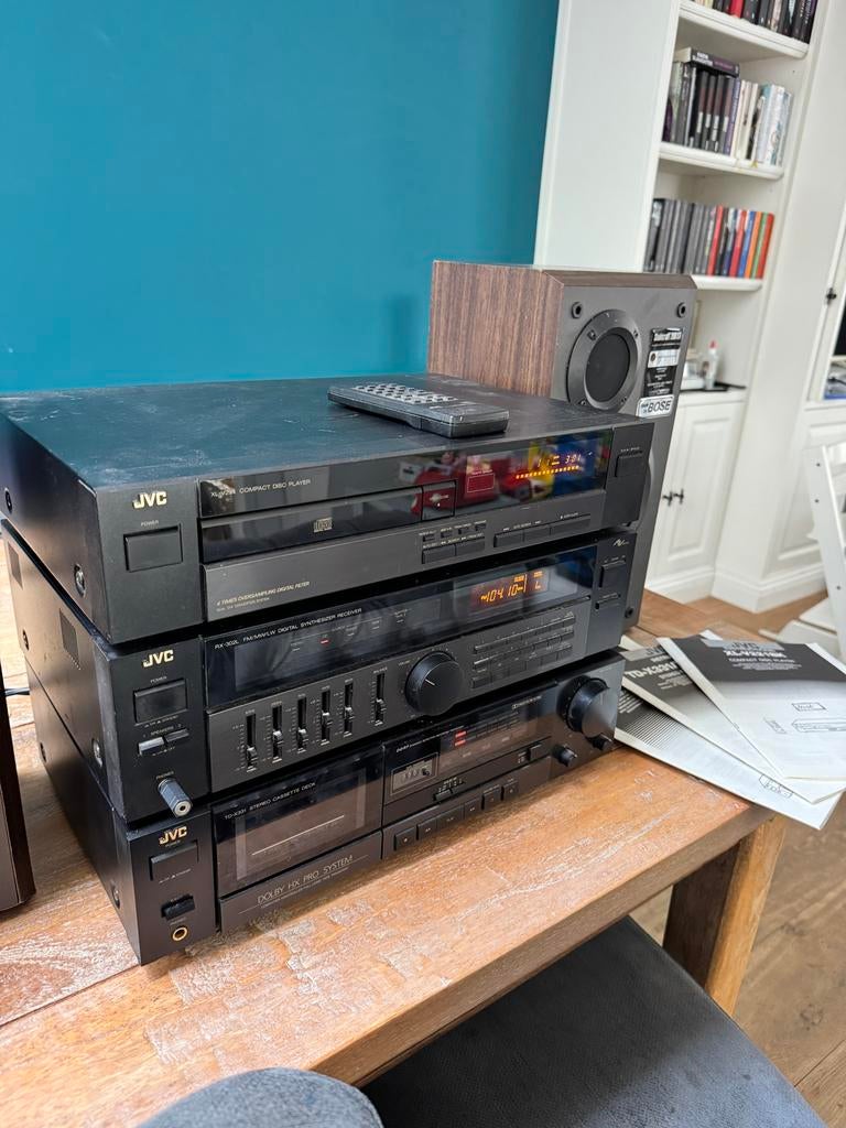 JVC Stereo-set met CD-speler, Tuner en Cassettedeck, Audio, Tv en Foto, Stereo-sets, Zo goed als nieuw, Cassettedeck, JVC, Losse componenten