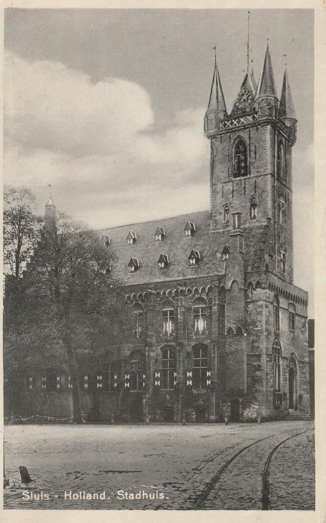 SLUIS Stadhuis, Verzenden, 1920 tot 1940, Gelopen, Zeeland