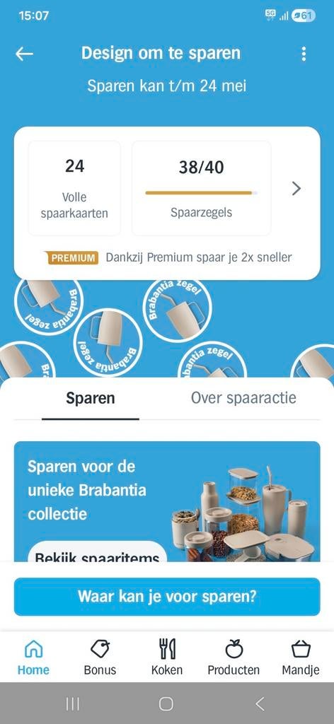 Ah Brabantia zegels, Ophalen, Winkel, Super of Benzinepomp, Volle spaarkaart