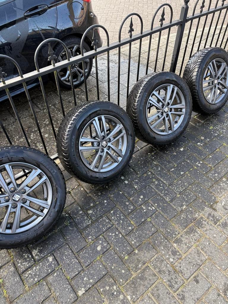 Winterbanden Seat Ibiza, Audi A1, VW Polo - 5x100 - 57.1, Ophalen, Gebruikt, 15 inch, Velg(en)