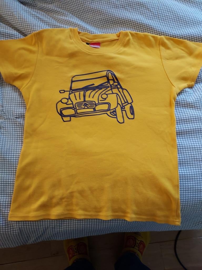 T-shirt met 2CV print, SML.X, Geel, Nieuw, Ophalen of Verzenden