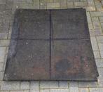 2 rubber tegels 100x100cm, 30mm dik, Tuin en Terras, Tegels en Klinkers, Ophalen, Gebruikt, Overige typen, Rubber