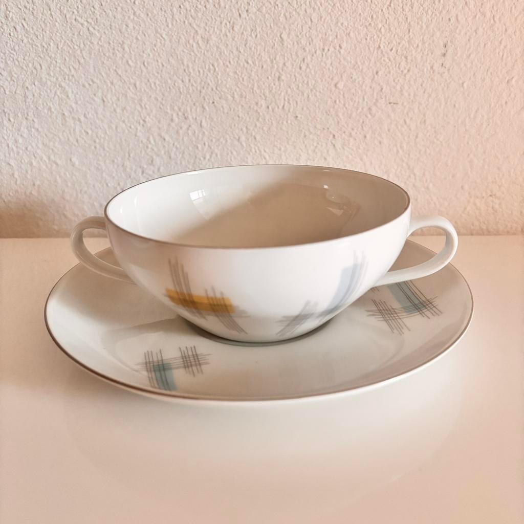 2/4 of 6 porseleinen Arzberg soepkommen, ontwerp jaren 50/60, Ophalen of Verzenden