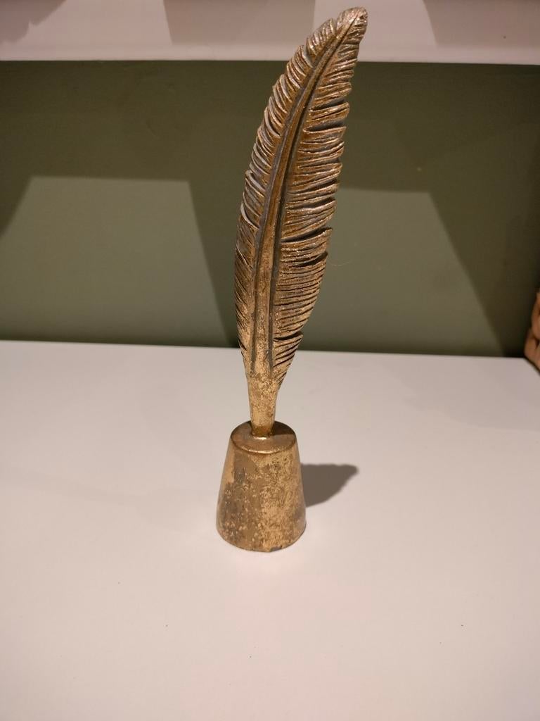 Gouden veer decoratie, Ophalen of Verzenden