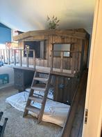 Boomhutbed / hutbed met glijbaan – massief hout, Ophalen, Zo goed als nieuw, Hoogslaper