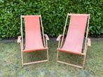 Vintage Strandstoel Strandstoelen Tuinstoel Tuinstoelen, Ophalen, Gebruikt, Hout, Inklapbaar