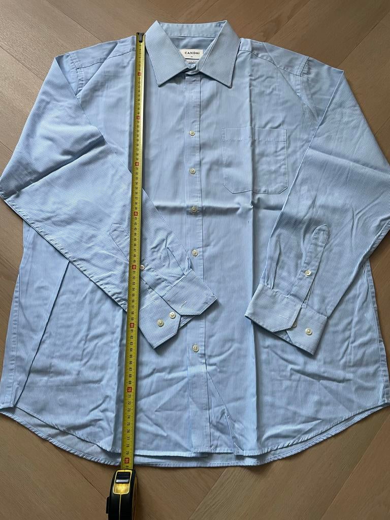 Canda Finest Tailor Overhemd - Lichtblauw gestreept - XXL, Kleding | Heren, Overhemden, Verzenden, Gedragen, Blauw, Halswijdte 43/44 (XL)