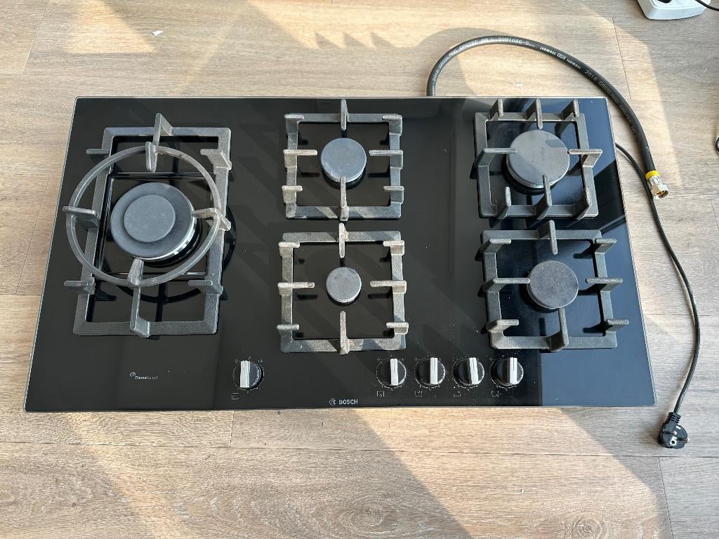 Bosch 5-pits Inbouw gaskookplaat (PPS9A6C90N), Ophalen, Gebruikt, Inbouw, Gas