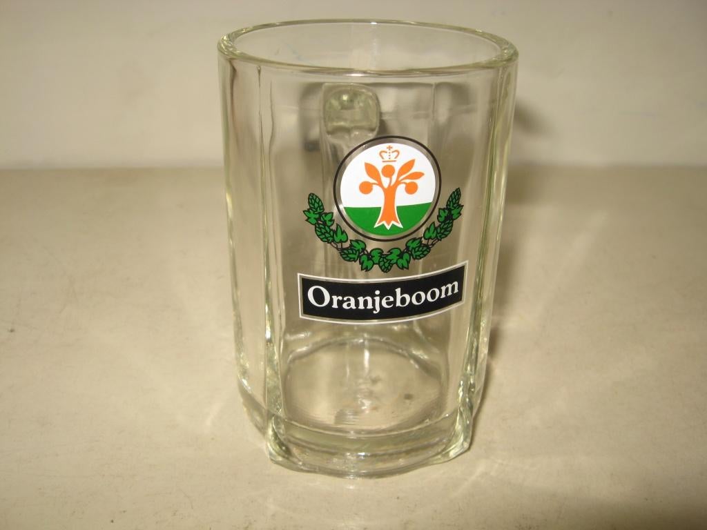 Oranjeboom met zwarte balk #4 .. kleine pul (10,6 cm), Verzamelen, Biermerken, Ophalen of Verzenden, Zo goed als nieuw, Pul(len)