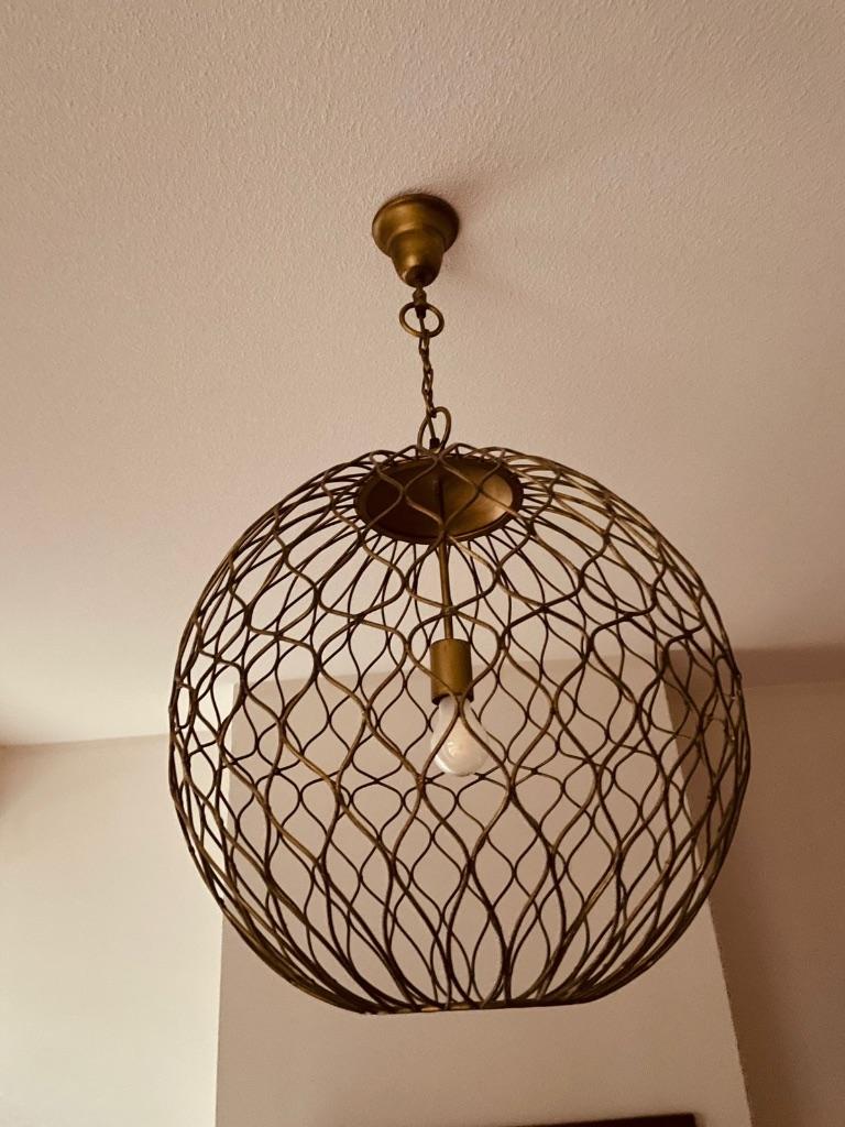 Crate & Barrel Pendant Bronze Color Metal Ceiling Light, Huis en Inrichting, Ophalen, Zo goed als nieuw, Metaal, Modern - Contemporary