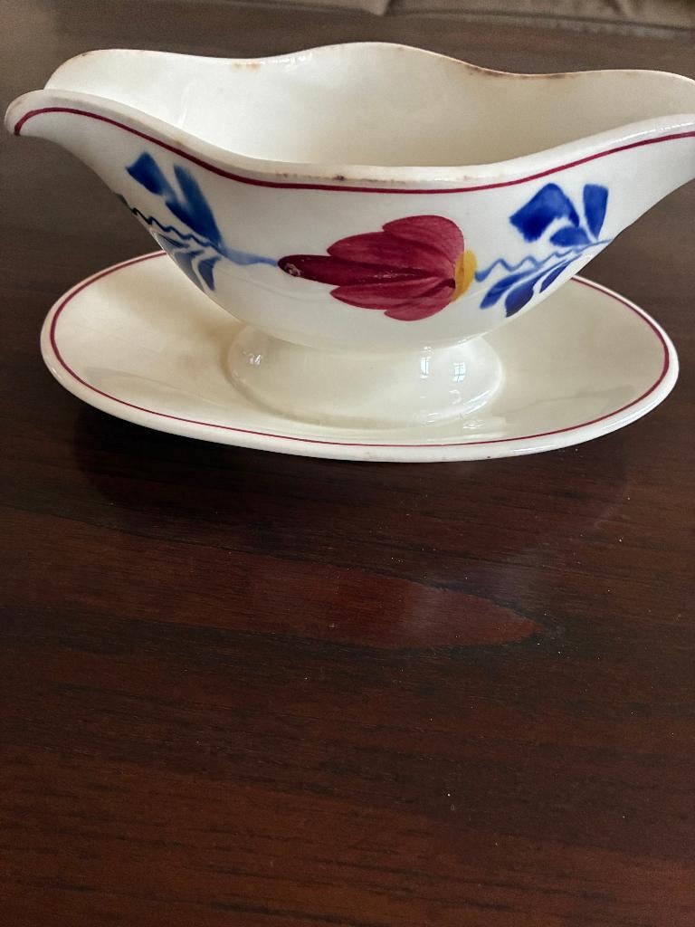Boerenbont Juskom met Slijtage 20x14 cm Retro Merk Regout, Gebruikt, Overige typen, Ophalen of Verzenden, Aardewerk