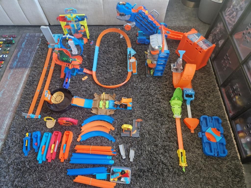Grote Hot Wheels collectie met banen en auto's, Ophalen of Verzenden, Gebruikt