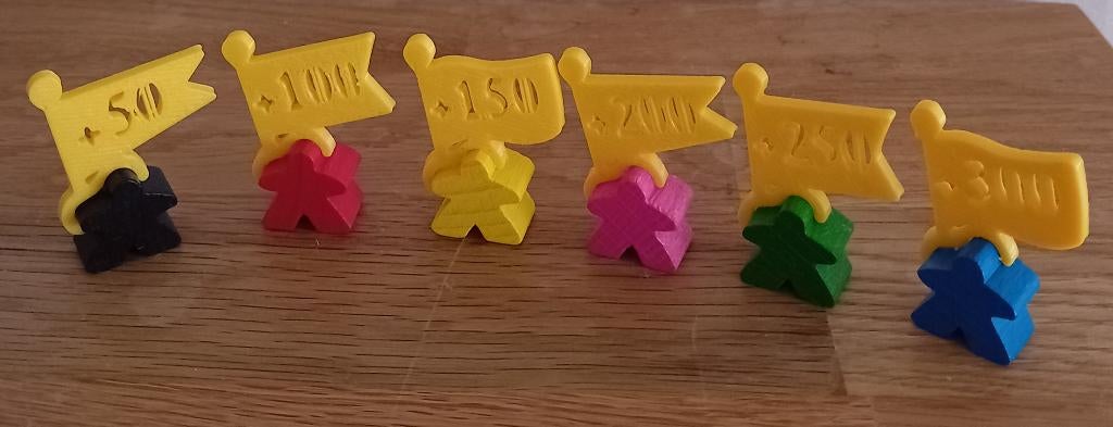 Carcassonne vlaggetjes, toren etc., Hobby en Vrije tijd, Gezelschapsspellen | Bordspellen, Vijf spelers of meer, Ophalen of Verzenden