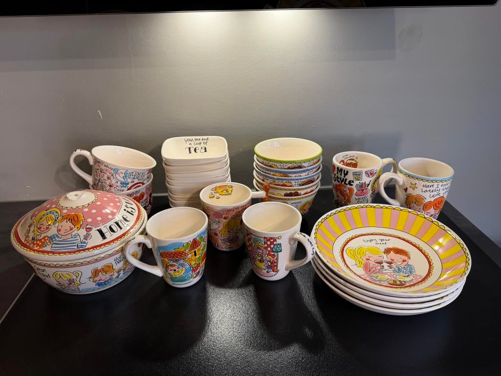25 delig blond amsterdam servies, Ophalen, Aardewerk, Blond Amsterdam, Kop(pen) en/of Schotel(s)