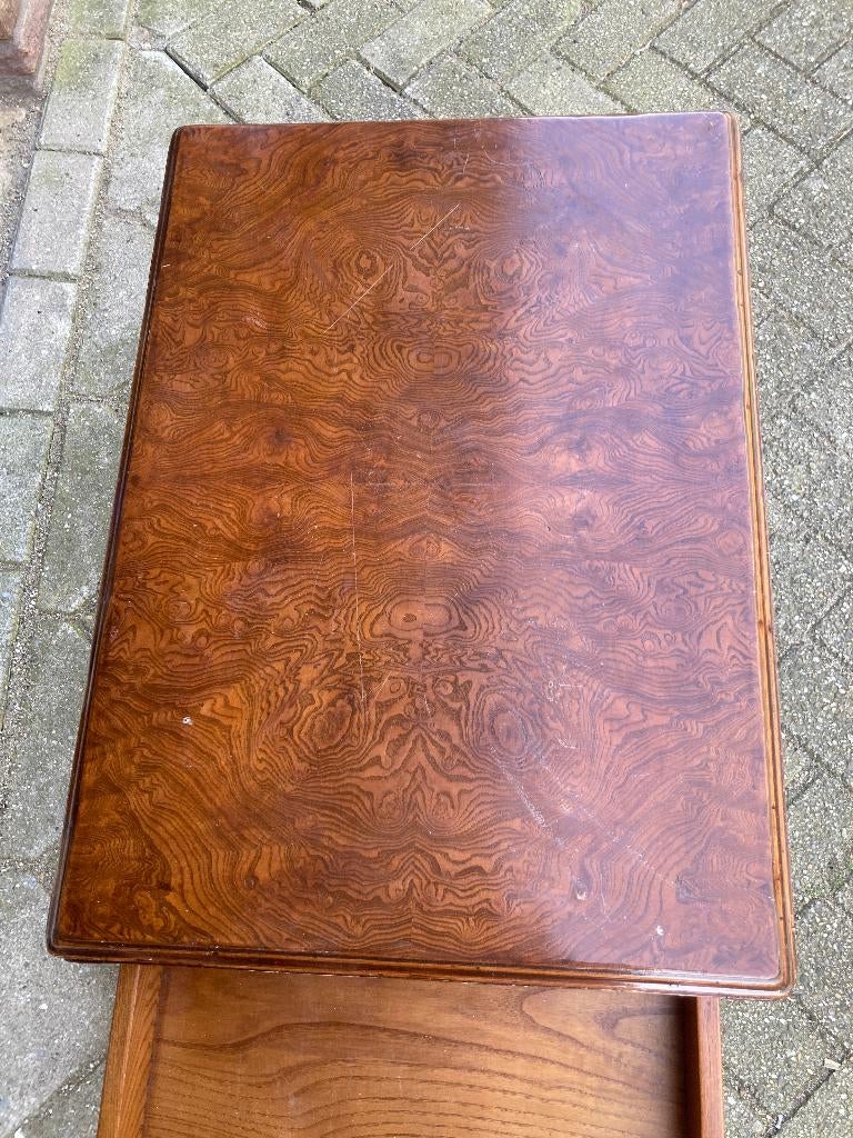 T.K. noten salontafel  met een grote lade zie foto' s, Ophalen, Gebruikt, 50 tot 100 cm, 50 tot 100 cm