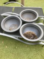 Drie kunststof bloempotten, Ophalen, Kunststof, Gebruikt, Minder dan 30 cm