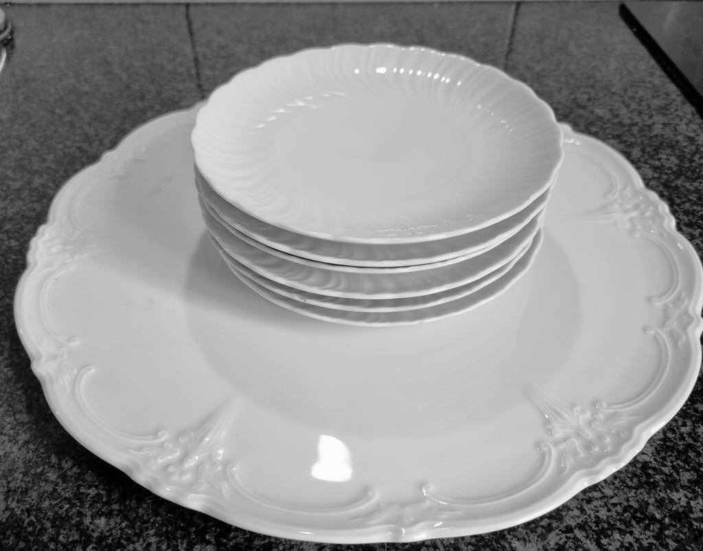 7-delig klassiek wit gebakset Alt Tirschenreuth, Huis en Inrichting, Keuken | Servies, Ophalen of Verzenden, Zo goed als nieuw