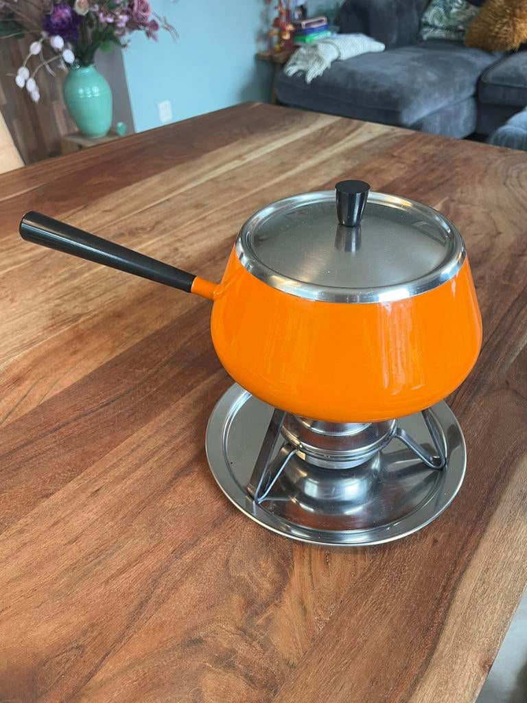 Vintage fondeu pan, Ophalen of Verzenden, Zo goed als nieuw, Brander, Fondueset