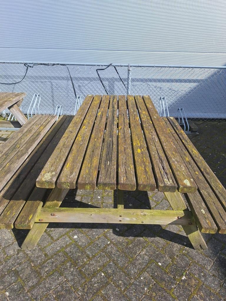 GRATIS - 3 gebruikte picknicktafels - per direct beschikbaar, Tuin en Terras, Picknicktafels, Ophalen, Gebruikt, Rechthoekig, Hout