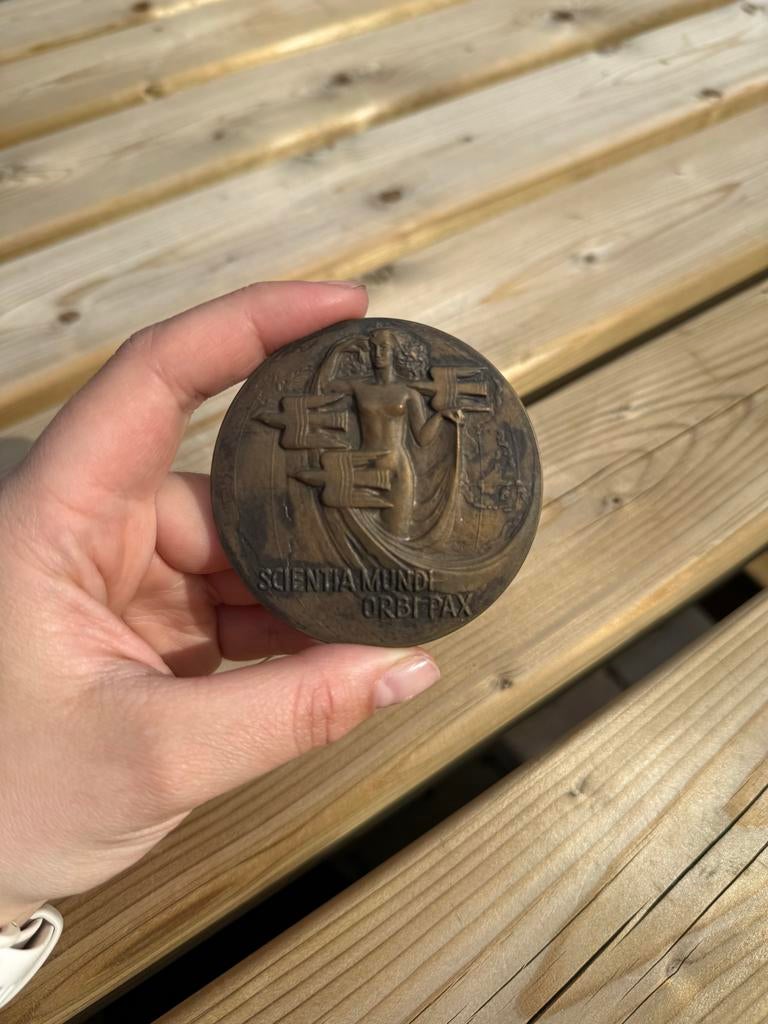 ANWB Bronzen Jubileum munt 1883-1958, Ophalen of Verzenden, Brons, Nederland