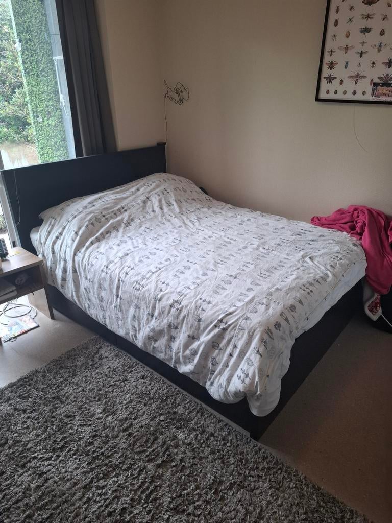 Ikea Malm 140x200 met 4 lades, Huis en Inrichting, Slaapkamer | Bedden, Ophalen, Wit, Tweepersoons, 140 cm