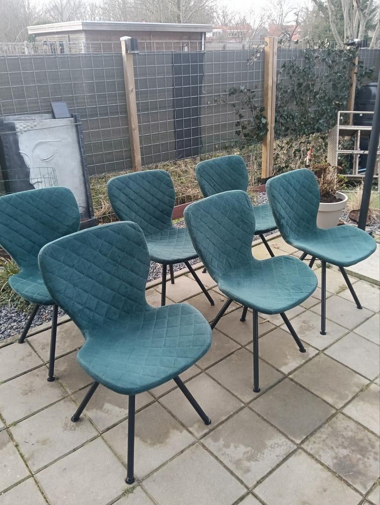 6 Kwantum eetkamerstoelen - Groen, 3 jaar oud, Huis en Inrichting, Tafels | Eettafels, Ophalen, Minder dan 50 cm, Gebruikt, Minder dan 50 cm