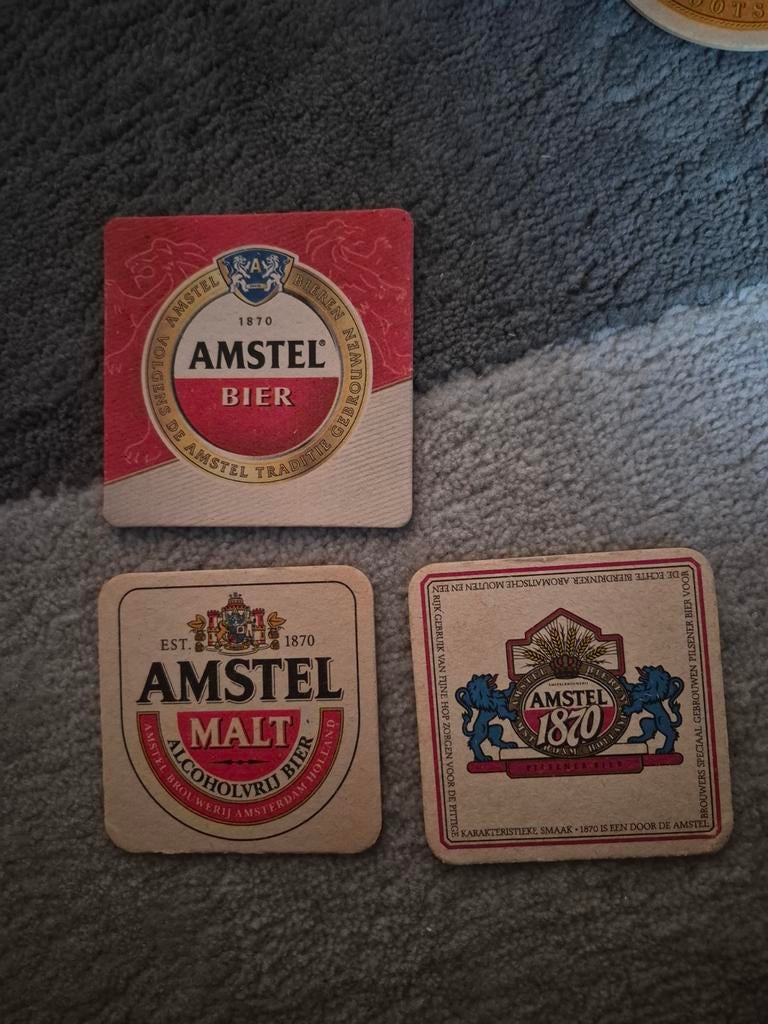 3 verschillende Amstel bierviltjes - Collectors item, Verzamelen, Biermerken, Ophalen of Verzenden