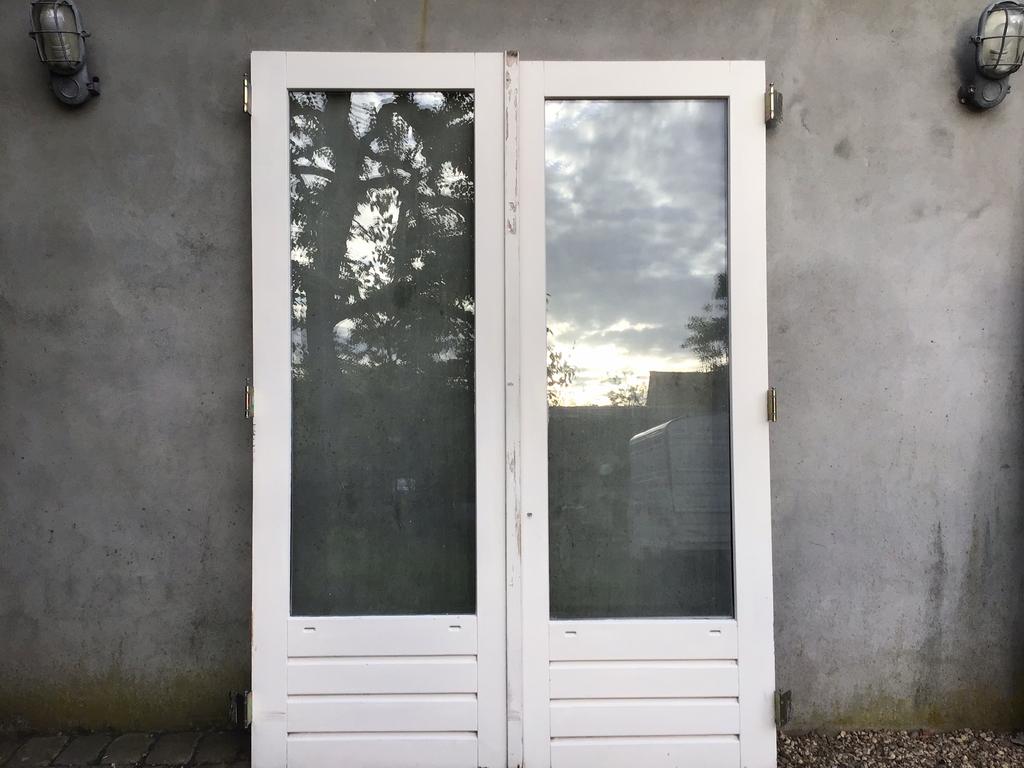 Openslaande dubbele deuren tuindeuren serre Tiny house, Doe-het-zelf en Verbouw, Deuren en Horren, Gebruikt, Buitendeur, 200 tot 215 cm