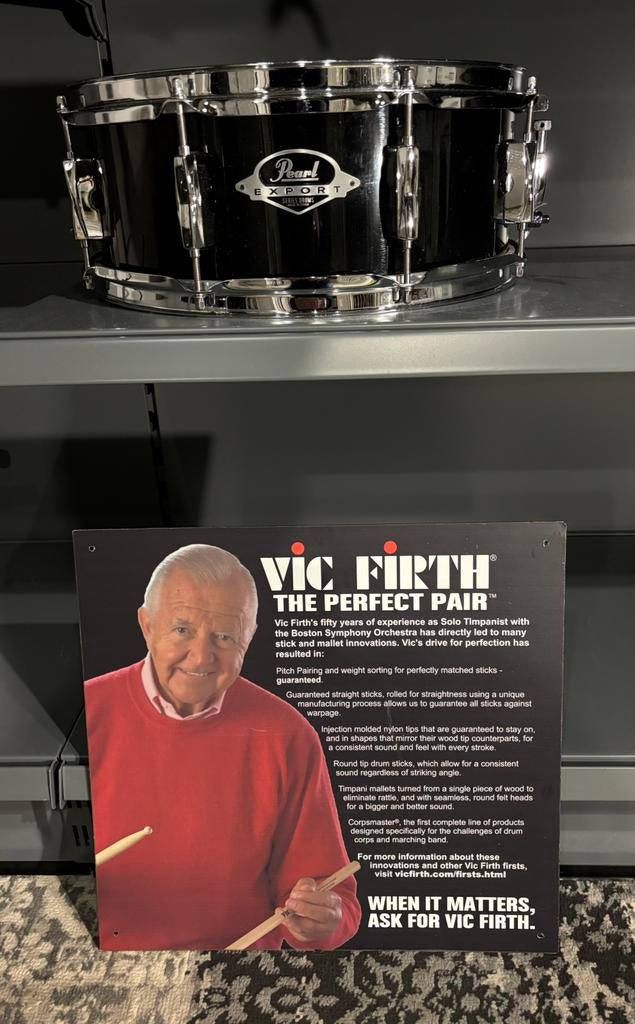 VIC FIRTH RECLAMEBORD, Ophalen of Verzenden, Zo goed als nieuw, Overige soorten